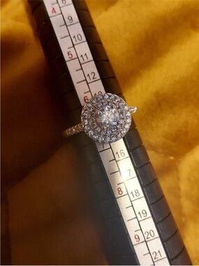 GRA Certified Classic Halo Moissanite Solitaire Ring in Silver